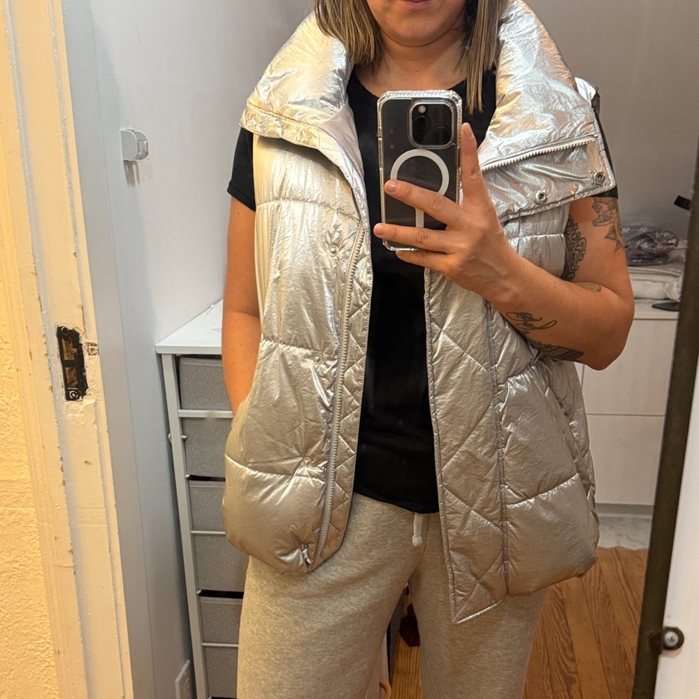 GAP Silver Puffer Vest